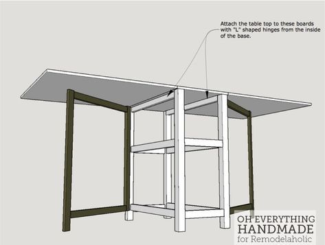 Foldable Craft Table, Norden Gateleg Table, Craft Tables With Storage, Diy Bookshelves, Build A Farmhouse Table, Craft Table Diy, Drop Down Table, Plywood Shelves, Foldable Furniture