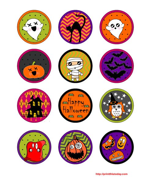 Free Printable Halloween Cupcake Toppers Sheet Halloween Toppers Cupcake, Halloween Cupcake Toppers Printable, Halloween Toppers Printable, Printable Cupcake Toppers, Halloween Cake Toppers Printable, Cupcake Toppers Free Printable, Halloween Stickers Printable Free, Halloween Toppers, Halloween Stickers Printable