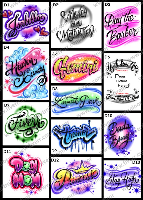 Custom Digital Airbrush for Merchandise Air Brush Shirts Ideas, Air Brush Lettering, Airbrush Art Shirt, Air Brush T Shirt, Diy Airbrush Shirt, Airbrush Shirts Ideas Design, Airbrush Graphic Design, Airbrush Designs Ideas, Airbrush Letters