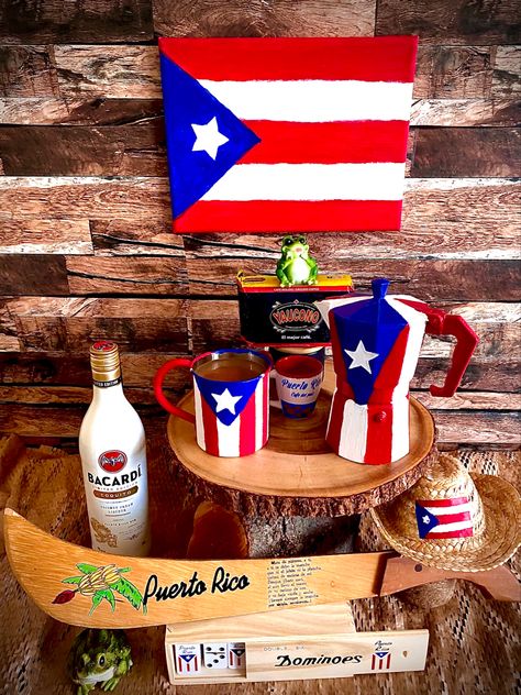 Puerto Rico Coffee, Puerto Rican Christmas, Domino Table, Decorating Above Kitchen Cabinets, Coffee Mug Display, 60th Bday, Boricua Recipes, Puerto Rican Pride, Puerto Rican Culture