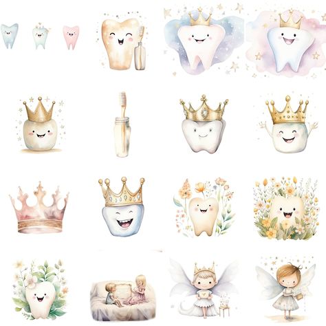 Tooth Fairy Clipart, Tooth Drawing Cute, Tooth Fairy Images, Tooth Fairy Pillow Pattern, Tooth Party, Teeth Drawing, Tooth Cake, Wings Fairy, Fairy Clipart