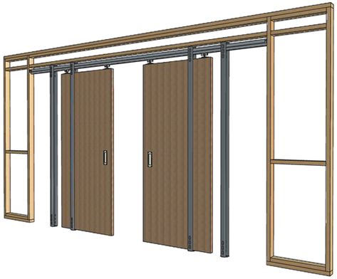 Double Door Pocket Doors Ideas, Pocket Door Installation, Cabin Basement, Double Pocket Door, Double Pocket Doors, Tiled Staircase, Pocket Door Frame, Sliding Folding Doors, Door Weather Stripping