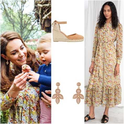 Kate Middleton Floral Dress, Kate Middleton Printed Dress, Cambridge Family, Wales Family, Princess Catherine, Evolution Of Fashion, Ruffled Maxi Dress, William Kate, William And Kate