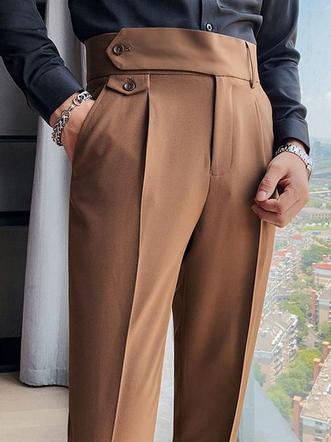 Trousers Men Formal, Men's British Style, Business Casual Suit, British Style Men, Men's Business Suits, Formal Pants, Mens Formal Wear, Business Pants, Men Trousers