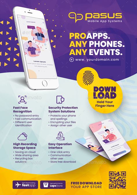 Mobile App Flyer Templates Preview - GraphicRiver Mobile Apps Poster, App Poster Design Ideas, App Flyer Design, Mobile Service Poster, Mobile App Poster Design, Mobile Poster Design, App Poster Design, App Brochure, Mobile App Poster