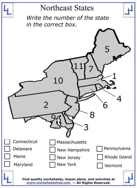 State Capitals Quiz, Map Quiz, 4th Grade Social Studies, Map Worksheets, Teaching Geography, States And Capitals, Homeschool Social Studies, Map Printable, Northeast Region