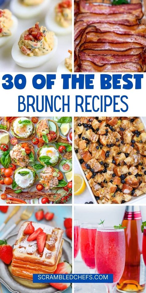 Breakfast Menu For A Crowd, Large Group Brunch Recipes, Brunch Party Menu Buffet, Brunch Main Dish, Brunch Foods For A Crowd, Breakfast Side Dishes Brunch Recipes, Bunch Menu Ideas, Potato Brunch Recipes, What To Bring To A Brunch Party