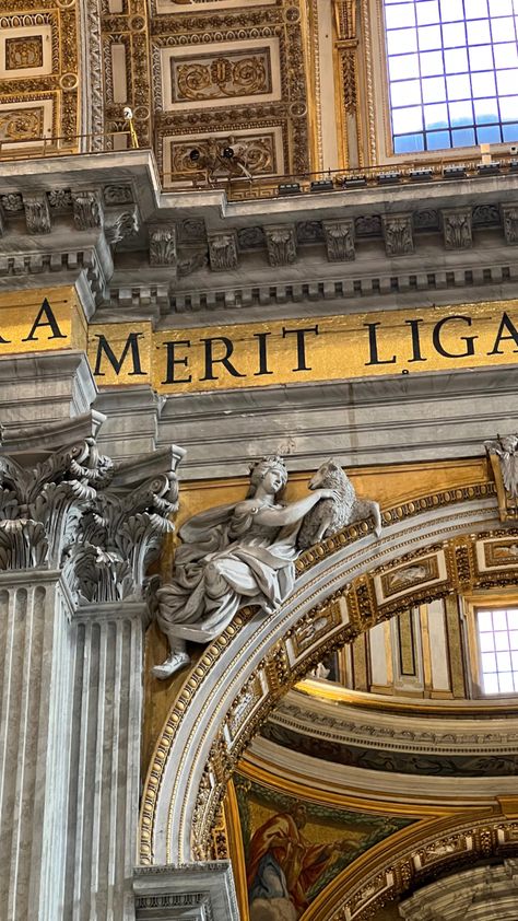 Rome Statues Aesthetic Wallpaper, St Peters Basilica Aesthetic, Rome St Peters Basilica, Peters Basilica, Rome Architecture, Traveling Aesthetic, Pinterest Pictures, St Peters Basilica, 7 Design