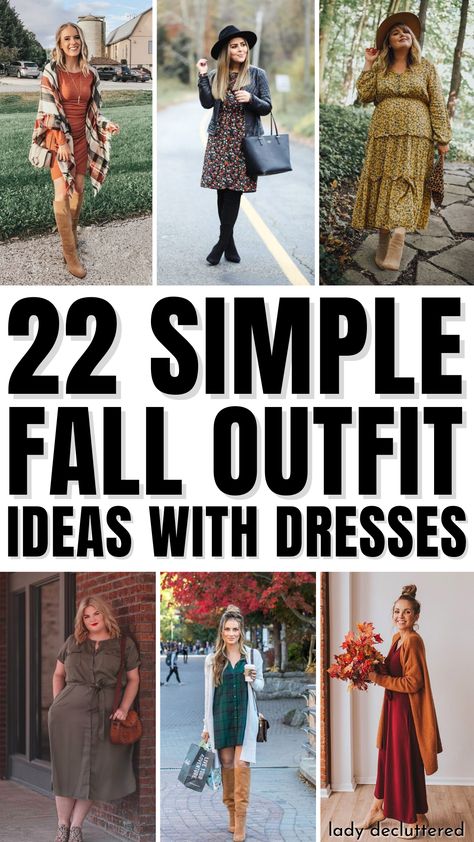 22 Simple Fall Outfit Ideas with Dresses Fall Dresses Casual Long, Dress W Jacket Outfit, Casual Maxi Dress Outfit Winter, Fall Gathering Outfit, Fall 2024 Dress Outfits, Boho Dress Outfit Fall, Fall Dress With Boots Outfit, Dresses And Boots For Fall, Dresses In Fall How To Wear