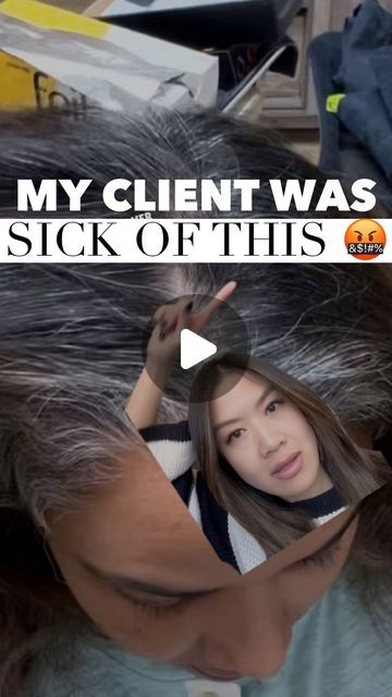 Emily Chen on Instagram: "My client was SICK. AND. TIDE. of battling that harsh line. I absolutely LOVE a demi for this exact scenario. The translucency allows for such a soft grow out, and the greys suddenly turn into what looks like “highlights”. 

For her new base, we used Goldwell’s REGULAR Colorance (NOT cover plus) 55ml 6N, 5ml 6A + 60ml 2% lotion (7vol)

We did pop in some highlights as well & toned w/ SEQ 8VG, 9VG, 9P, 7P

I chose regular colorance over cover plus bc we’re going for zero lift & thus, zero exposed warmth in her base. There is nothing wrong w/cover plus which is mixed w/ 10vol - it offers a bit more coverage, but it will leave a stronger demarcation line than regular + 7vol and also shift the base slightly adding a touch of warmth. 

Ask me anything below 👇 ❤️ 

#em Brown Highlights To Cover Grey, Best Hair To Cover Gray, Grey Covering Highlights, Cover White Hair With Highlights, Gray Color Hair Ideas, Demi Gray Blending Brunette, Highlights Brown Hair Grey Coverage, Embrace Grey Hair Going Gray, Grey Hair Coverage Ideas For Brown Hair