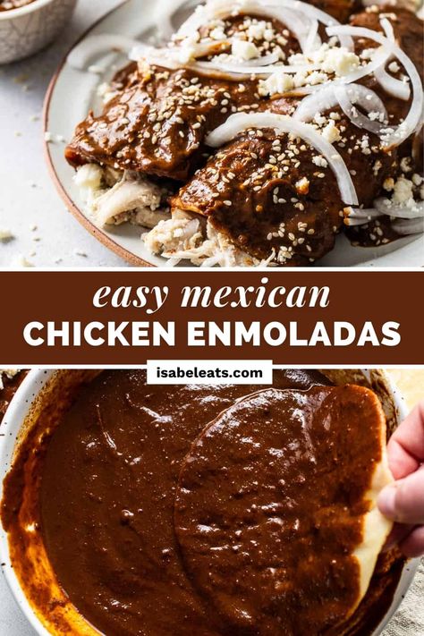 Mole Enchilada Sauce, Mole Chicken Enchiladas, Mole Enchiladas Chicken, Chicken Mole Enchilada Recipe, Enmoladas Recipe, Mole Enchiladas Recipe, Mexican Chicken Mole, Chicken Mole Enchiladas, Patti Jinich