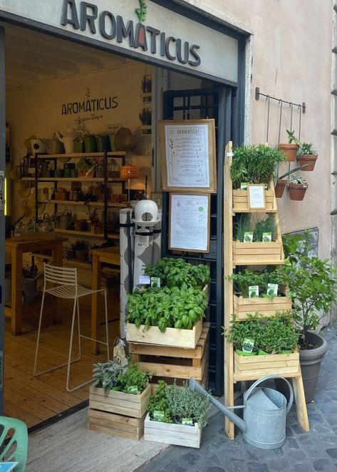 Plant Shop Aesthetic Vintage, Garden Store Design, Mini Shop Design, Plant Shop Ideas, Farm Display, Garden Center Displays, Mall Kiosk, Flower Shop Decor, Plant Store