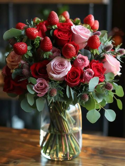 Strawberry Shortcake Baby Shower Ideas Centerpieces, Strawberry Baby Shower Theme Centerpiece, Strawberry Party Centerpiece, Strawberry Birthday Decor, A Berry Sweet Girl Is On The Way, Strawberry Baby Shower Centerpieces, Berry Centerpieces, Rose Flower Centerpieces, Strawberry Centerpieces