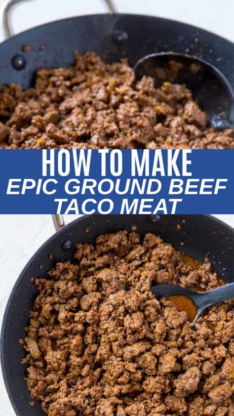 Ground Beef For Tacos Recipe, Best Tacos Ground Beef, Seasoned Ground Beef Recipes, Burger Tacos Ground Beef, Taco Meat For A Crowd, Taco Ground Beef Recipe, Ground Beef Tacos Recipes, Ground Beef Taco Recipes, Mexican Ground Beef Recipes