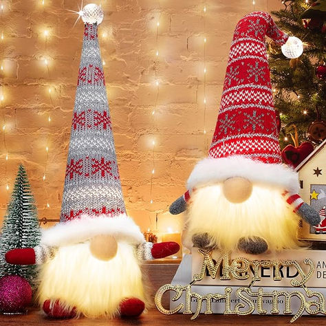 Lighted Handmade Swedish Tomte, Light Up Plush Elf Holiday Present Gift Scandinavian Tabletop Christmas Decorations, Pack of 2 Christmas Train Set, Swedish Tomte, Christmas Tabletop Decor, Santa Decorations, Christmas Train, Christmas Gnomes, Handmade Christmas Decorations, Christmas Night, Christmas Plush