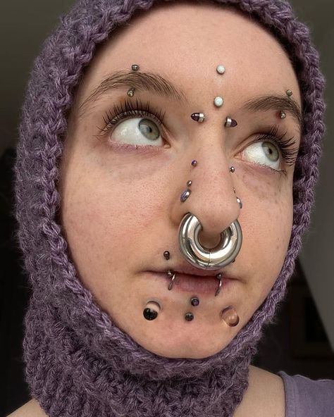 Women with huge septums Rare Peircings, Stretched Lip Piercing, Large Septum Piercing, Stretched Septum Jewelry, 00g Septum, Spetum Ring, 0g Septum, 4g Septum, Big Septum Piercing