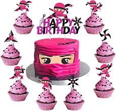 Ninja Warrior Cake, Ninja Birthday Cake, Ninja Cupcakes, Ninja Theme Party, Ninja Cake, 6th Birthday Girls, Pink Ninja, Kids Birthday Party Cake, Boys Birthday Party Decorations