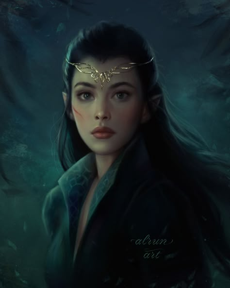 Arwen by alrun-art on DeviantArt Arwen Lotr, Arwen Undomiel, Lotr Elves, Tolkien Elves, Middle Earth Art, Female Elf, Elf Art, Tolkien Art, Lotr Art