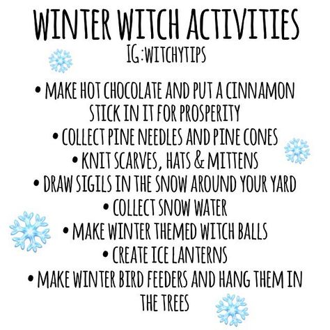 Seasonal Witch, Witch Activities, Witchy Knowledge, Winter Witch, Witchy Tips, Witchcraft Spells, Witch Stuff, Grimoire Book, Eclectic Witch