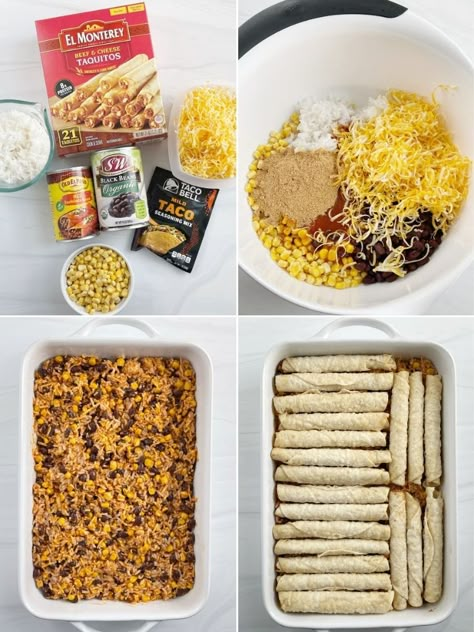 Taquito Casserole Recipe, Taquito Casserole, Mild Taco Seasoning, Taquitos Beef, Leftover Casserole, Taquitos Recipe, Easy Enchiladas, Taco Seasoning Packet, Recipes Authentic