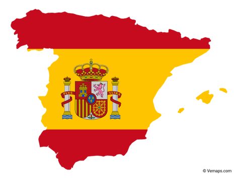 Flag Map of Spain | Free Vector Maps La Tomatina Festival, Map Of Spain, Spanish Flags, Spain Flag, Universal Studios Florida, Spain Holidays, Spanish Language Learning, Map Vector, Learning Spanish