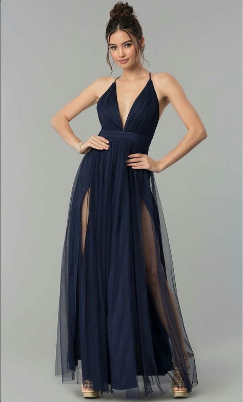 Low V Neck Dress, Tulle Dress Long, V Neck Prom Dresses, Tulle Evening Dress, 파티 드레스, Long Evening Gowns, Dress Hairstyles, Prom Girl, Pageant Dress