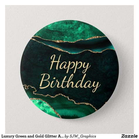 Happy Birthday Green Cake, Green And Gold Birthday Cake For Women, Birthday Cake Green And Gold, Happy Birthday Topper, Happy Birthday Circle Frame, Happy Birthday Gold Topper, Happy Birthday Football, Happy Birthday Logo, Happy Birthday Black