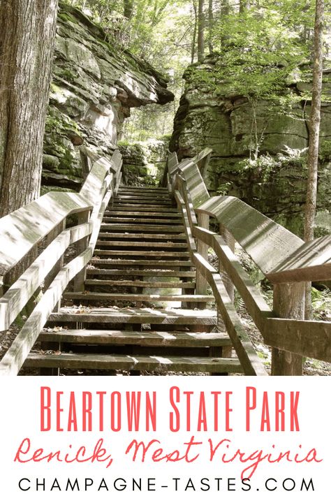 Beartown State Park is a great place for a leisurely forest walk in the heart of West Virginia. Enjoy its many unique rock formations! Green Bank, West Virginia Travel, Virginia Vacation, Vacation Bucket List, Forest Walk, Scenic Railroads, Virginia Travel, American Road, Whitewater Rafting