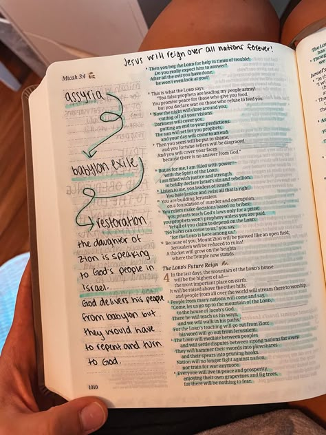 #micah #bible #holybible #biblejournal #biblejournaling #journal #journaling #journalingideas Book Of Micah Bible Study, Micah Bible Study, Malachi Bible Journaling, Micah Bible Journaling, Nehemiah Bible Journaling, Highlighter Aesthetic, Bible Goals, Studying Scripture, Bible Highlighting