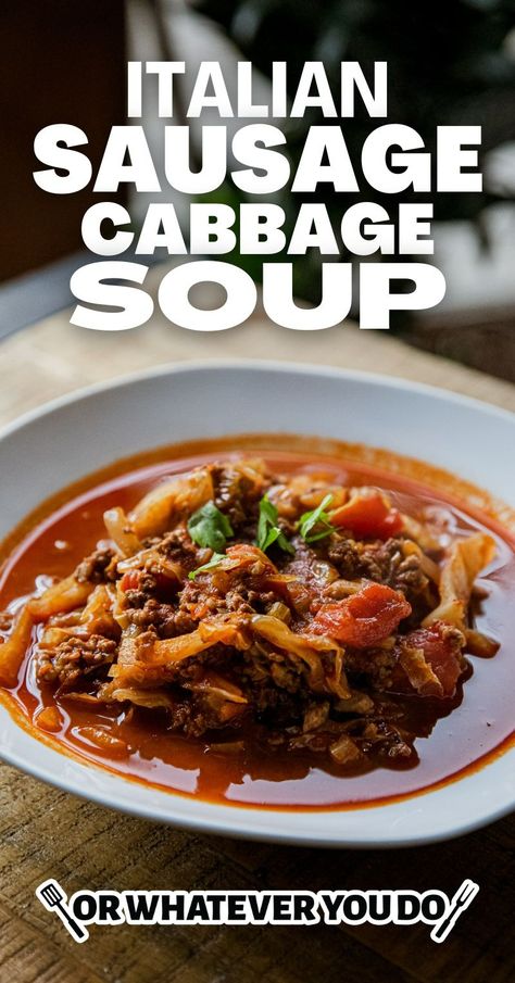 Italian Sausage And Cabbage, Sausage Cabbage Soup, Sausage And Cabbage Soup, Sausage Cabbage, Sausage And Cabbage, Outdoor Cooking Recipes, Instant Family, Dinner Favorites, Cabbage And Sausage