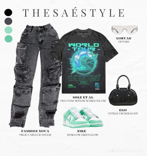 Baddie Outfit Inspirations, Future Rapper Concert Outfits, Teal Outfit Ideas Black Women, Outfit Ideas And Where To Get Them, Fashion Nova Jeans Outfits, Birthday Outfits Black Women Spring, Outfit Ideas For Back To School, Casual Birthday Outfit Spring, Shein Inspo Outfits