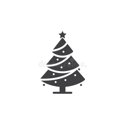 Christmas tree icon vector illustration. Decorated conifer filled flat sign with ornaments, lights and garlands. Holiday symbol isolated on white Christmas Tree Icon, Christmas Tree Logo, Christmas Tree Vector, Holiday Symbols, White Spruce, Tree Vector, Christmas Tree Graphic, Tree Icon, Instagram Icon