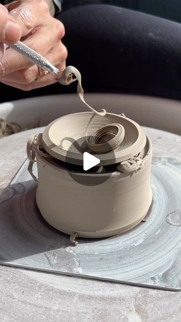 Ceramic Lidded Vessels, Lidded Jars Pottery, How To Make Ceramic, Pottery Jar, Tip Jars, Pottery Videos, Pottery Inspiration, Ceramic Boxes, Briar Rose