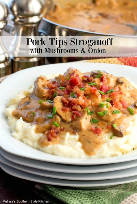 Pork Tips, Pork Casseroles, Meat Casseroles, Venison Stroganoff, Recipes Pork, Pork Loin Recipes, Pork Ham, Pork Dinner, Stroganoff Recipe