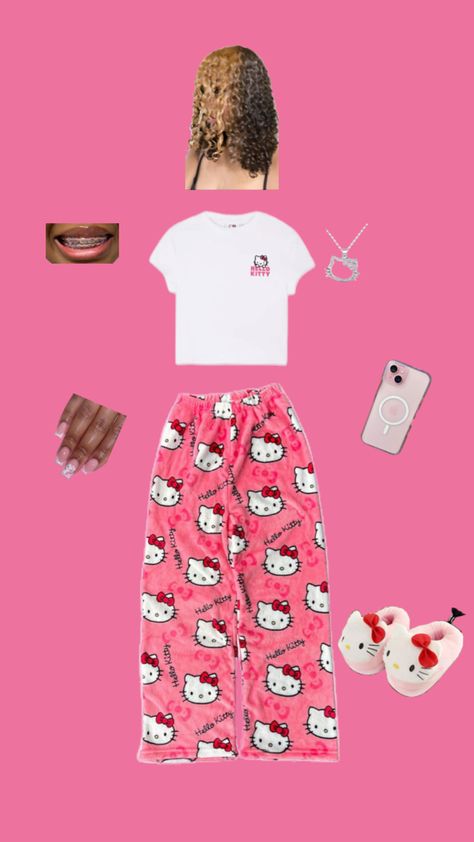 Pyjama kitty 🎀🎀 Hello Kitty Outfit, Kitty Outfit, Hello Kitty Clothes, Happy Birthday To Me, Hello Kitty, Pajamas, Happy Birthday, Kitty, Birthday