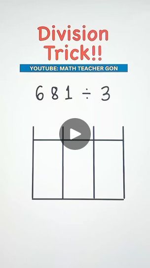 31K views · 277 reactions | Division Trick for Kids‼️   #basicmath #mathtutor #mathtutorial #MathTrick #mathteachergon #mathhacks #fbreels #mathematics #MathTutor #teachergon #math #mathreview | Ako si Teacher Gon Easy Division Tricks, Maths Made Easy Learning, Division Tricks, Math Made Easy, 100k Views, Math Tutorials, Teachable Moments, Math Tutor, Math Review