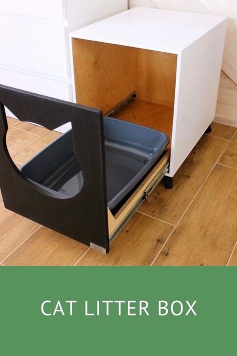 Katt Diy, Katt Grejer, Cats Accessories, Cat Litter Tray, Cat House Diy, Litter Box Furniture, Cat Litter Box Furniture, Cat Things, Litter Tray