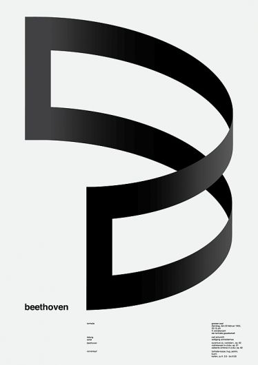 Beethoven poster by Josef Muller brockman Design Sites, Best Posters, Web Design Mobile, Typography Images, Fashion Poster Design, Graphic Design Poster, Typography Inspiration, Letter B, Fashion Poster