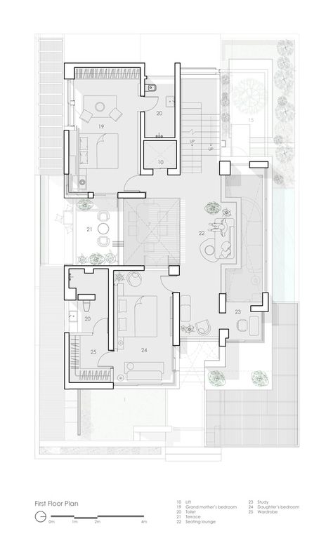 Architect House Plans, Villa Plan And Elevation, Plan Layout Design, Villa Plan Architecture Modern 2 Floor, Plan Of Villa, Villa 1 Floor, Vila Floor Plan, Layout Plans House, Modern House Project