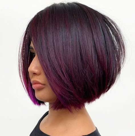 Reddish Purple Hair, Purple Natural Hair, Purple Hair Streaks, Purple Blonde Hair, Bright Purple Hair, Purple Hair Highlights, Purple Balayage, Light Purple Hair, Dark Purple Hair