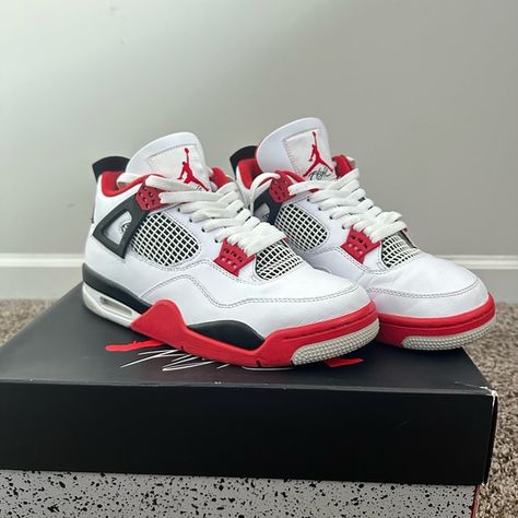 Jordan 4 Fire Red Fire Red Jordan 4, Fire Red 4s, Duke Dennis, Jordan 4 Fire Red, Jordan 4 Red, Nike Shoes Women Fashion, Jordan 4’s, Red Jordans, Jordan Retro 4