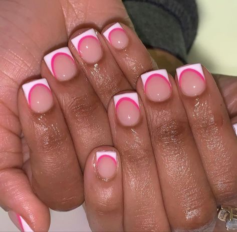 Nail Overlay Ideas, Overlay Ideas, Nail Overlay, Pink Tip Nails, Overlay Nails, Acrylic Toe Nails, Hard Nails, Famous Outfits, Colored Acrylic Nails