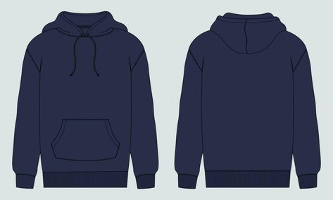 Black Hoodie Template Front And Back, Navy Hoodie With Adjustable Hood, Navy Hoodie With Embroidered Logo, Navy Long Sleeve Hoodie With Adjustable Hood, Hoodie Vector, Blue Hoodie With Logo Detail, Hoodie Template, Color Template, Navy Blue Hoodie