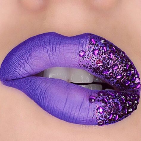 Lip Art Makeup, Lipstick Designs, Nice Lips, Purple Lips, Purple Lipstick, Lipstick Art, Glitter Lips, Lip Designs, Fantasy Makeup