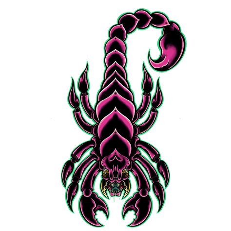 Original scorpion design tattoo inspired/influenced Traditional Scorpion Tattoo Stencil, Scorpion Tattoo Design Traditional, Trad Scorpion Design, Cartoon Scorpion Tattoo, Scorpion Design Drawing, Scorpion Tattoo Design, Scorpion Design, Tufting Ideas, Scorpion Tattoo