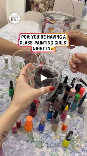 Glass Painting Girls Night 🎨 | Such a fun activity to do with your besties! 🎨😍 | By Lessons Learned In LifeFacebook Christmas Girls Night Ideas Crafts, Girls Paint Night Ideas, Girls Night Activity Ideas, Girls Night In Ideas Activities, Girls Night In Craft Ideas, Girls Night Christmas Crafts, Crafts For Girls Night, Girls Night In Activities, Adult Craft Party Ideas