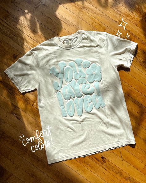 (Part 2 of 3!!) PUFF PRINT You Are Loved - Ivory Comfort Colors tee available MON 8/19 6pm ET! Perfect for a more neutral girly with the cutest puff print design!! 🤍🫶🏻 • • #PuffPrint #ChristianApparel #YouAreLoved Puff Print, You Are Loved, Comfort Colors Tee, Christian Clothing, Printed Tees, Comfort Colors, The Cutest, Turning, Inside Out