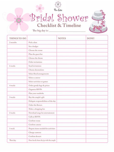 Must Have Bridal Shower Checklist and Timeline Bridal Shower Planning Checklist, Baby Shower Planning Checklist, Bridal Shower Planner, Bridal Shower Checklist, Shower Checklist, Baby Shower Checklist, Party Checklist, Bridal Shower Planning, Printable Checklist