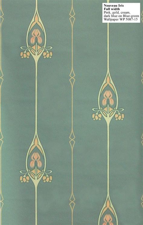 Art Nouveau Wallpaper, Motifs Art Nouveau, Eclectic Wallpaper, Iris Art, Art Nouveau Decor, Ceramics Inspiration, Motif Art Deco, Art Nouveau Pattern, Bedroom Redo