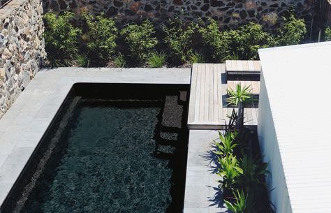 Cocktail Pool, Black Pool, Pool Inspiration, Plunge Pools, Pool Colors, Luxury Pools, Vogue Living, Pools Backyard, Hotel Pool